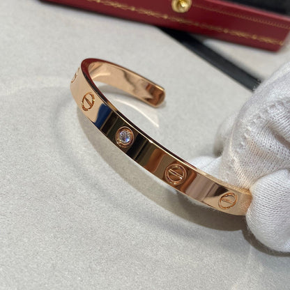 [Amore Jewels]LOVE BRACELET 6.1MM 1 DIAMOND OPEN CUFF