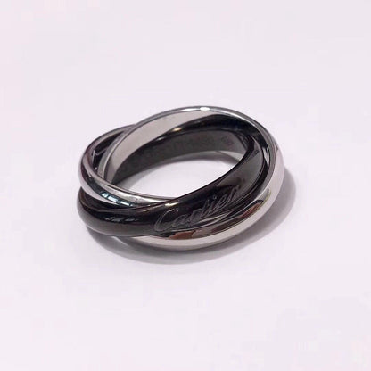 [Amore Jewels]TRINITY 3.2MM RING BLACK CERAMIC