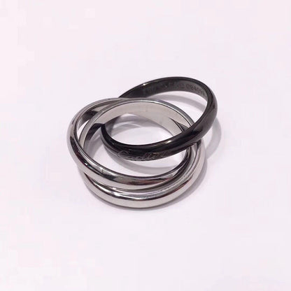 [Amore Jewels]TRINITY 3.2MM RING BLACK CERAMIC