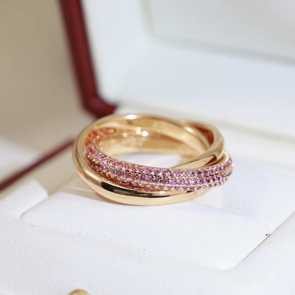 [Amore Jewels]TRINITY 3.2MM RING PINK DIAMOND