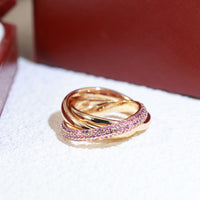 [Amore Jewels]TRINITY 3.2MM RING PINK DIAMOND