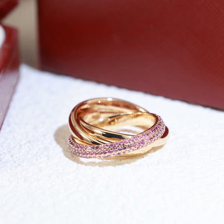 [Amore Jewels]TRINITY 3.2MM RING PINK DIAMOND