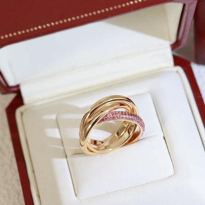 [Amore Jewels]TRINITY 3.2MM RING PINK DIAMOND