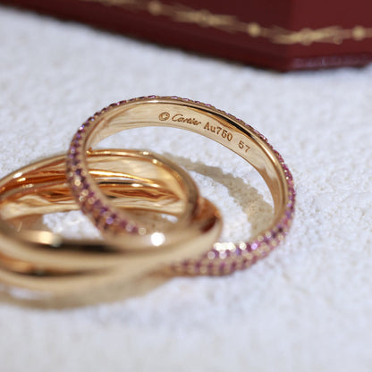 [Amore Jewels]TRINITY 3.2MM RING PINK DIAMOND