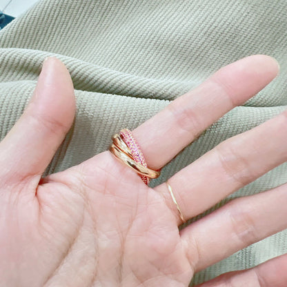 [Amore Jewels]TRINITY 3.2MM RING PINK DIAMOND