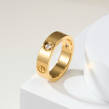 [Amore Jewels]LOVE 4MM 1 DIAMOND RING