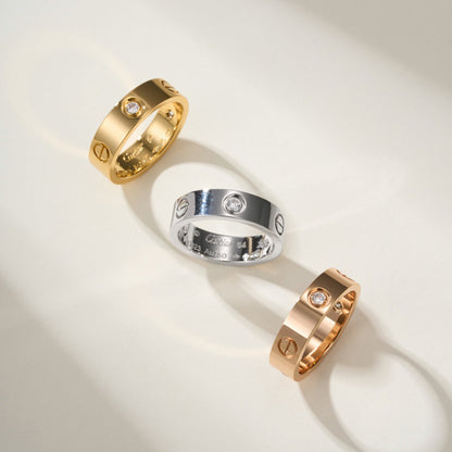 [Amore Jewels]LOVE 4MM 1 DIAMOND RING