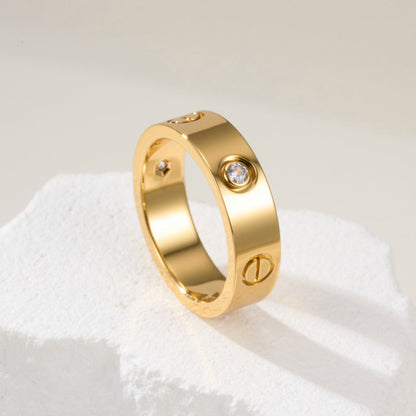 [Amore Jewels]LOVE 4MM 1 DIAMOND RING