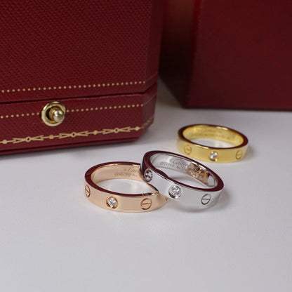 [Amore Jewels]LOVE 4MM 1 DIAMOND RING