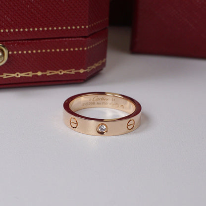 [Amore Jewels]LOVE 4MM 1 DIAMOND RING