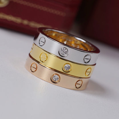 [Amore Jewels]LOVE 4MM 1 DIAMOND RING