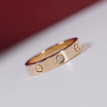 [Amore Jewels]LOVE 4MM 1 DIAMOND RING