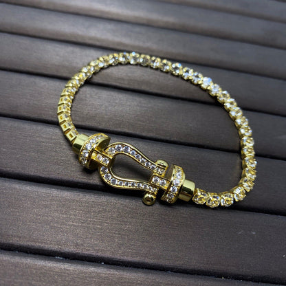 [Amore Jewels]FORCE  LARGE HORSESHOE FULL DIAMOND TENNIS BRACELET