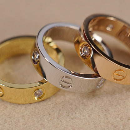 [Amore Jewels]LOVE 5.5MM 3 DIAMOND RING