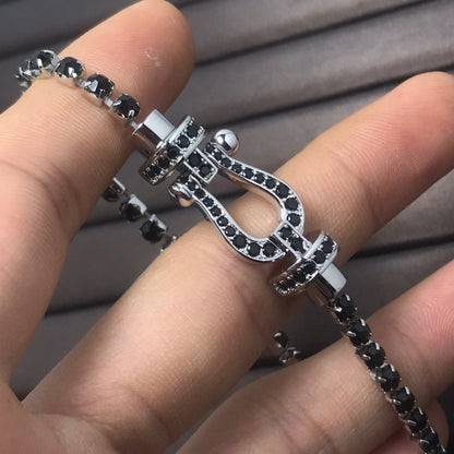 [Amore Jewels]FORCE  LARGE HORSESHOE FULL DIAMOND TENNIS BRACELET