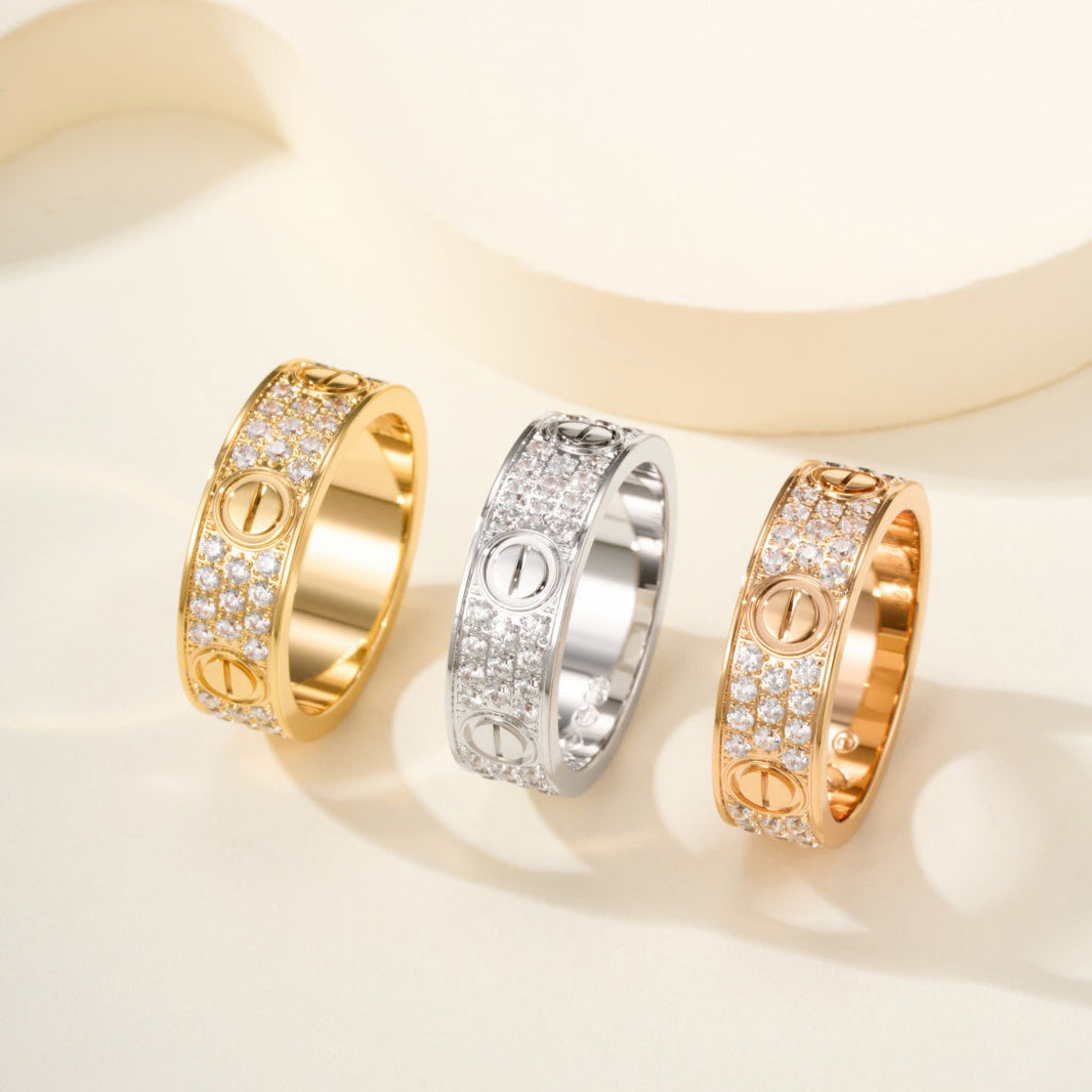 [Amore Jewels]LOVE RING 5.5MM DIAMONDS PAVED