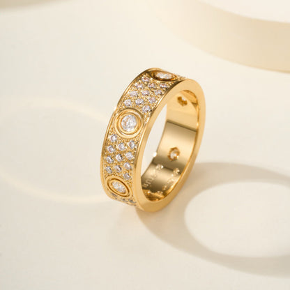 [Amore Jewels]LOVE 5.5MM FULL-PAVE 6-DIAMOND RING