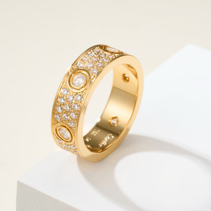 [Amore Jewels]LOVE 5.5MM FULL-PAVE 6-DIAMOND RING