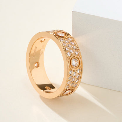 [Amore Jewels]LOVE 5.5MM FULL-PAVE 6-DIAMOND RING