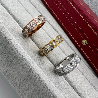 [Amore Jewels]LOVE 5.5MM FULL-PAVE 6-DIAMOND RING