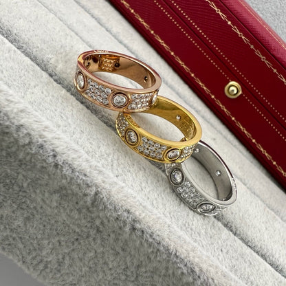 [Amore Jewels]LOVE 5.5MM FULL-PAVE 6-DIAMOND RING