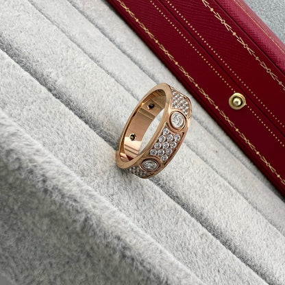 [Amore Jewels]LOVE 5.5MM FULL-PAVE 6-DIAMOND RING
