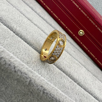 [Amore Jewels]LOVE 5.5MM FULL-PAVE 6-DIAMOND RING