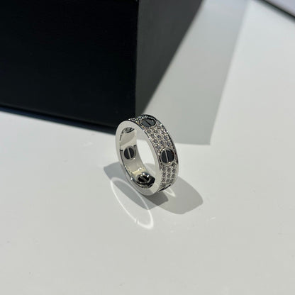 [Amore Jewels]LOVE RING 5.5MM DIAMONDS PAVED CERAMIC