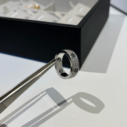 [Amore Jewels]LOVE RING 5.5MM DIAMONDS PAVED CERAMIC