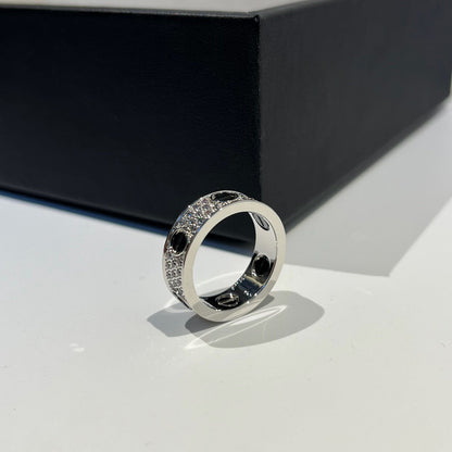 [Amore Jewels]LOVE RING 5.5MM DIAMONDS PAVED CERAMIC