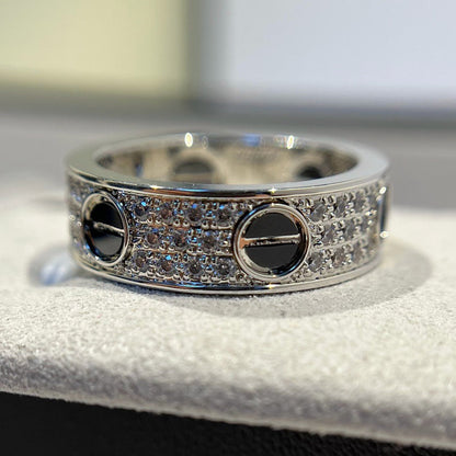 [Amore Jewels]LOVE RING 5.5MM DIAMONDS PAVED CERAMIC