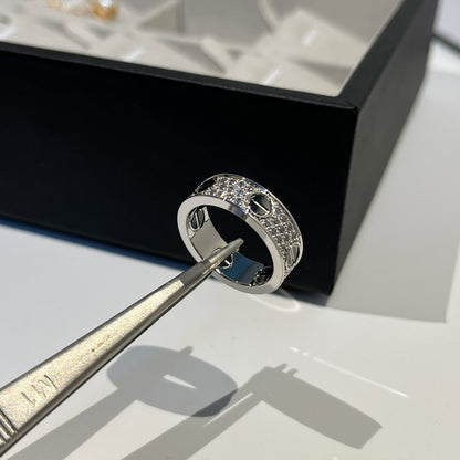 [Amore Jewels]LOVE RING 5.5MM DIAMONDS PAVED CERAMIC