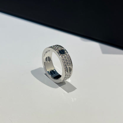 [Amore Jewels]LOVE RING 5.5MM DIAMONDS PAVED CERAMIC
