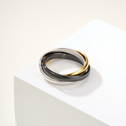 [Amore Jewels]TRINITY 3.2MM RING BLACK CERAMIC