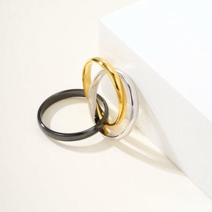 [Amore Jewels]TRINITY 3.2MM RING BLACK CERAMIC