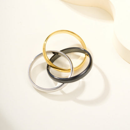 [Amore Jewels]TRINITY 3.2MM RING BLACK CERAMIC