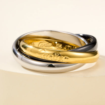 [Amore Jewels]TRINITY 3.2MM RING BLACK CERAMIC