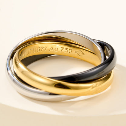 [Amore Jewels]TRINITY 3.2MM RING BLACK CERAMIC