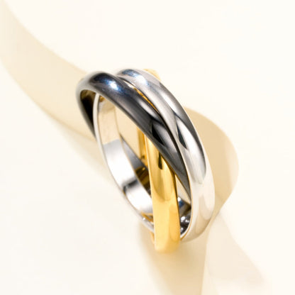 [Amore Jewels]TRINITY 3.2MM RING BLACK CERAMIC