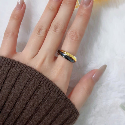 [Amore Jewels]TRINITY 3.2MM RING BLACK CERAMIC