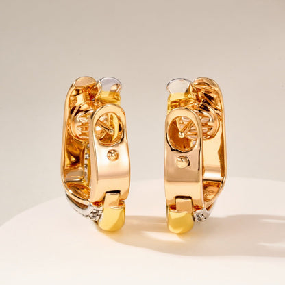 [Amore Jewels]TRINITY HALF DIAMOND  CUSHION EARRINGS
