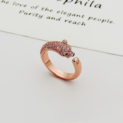 [Amore Jewels]PANTHERE HALF DIAMOND SMALL RING