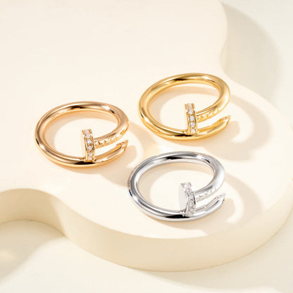 [Amore Jewels]JUSTE RING 2.6MM HALF DIAMOND