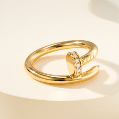 [Amore Jewels]JUSTE RING 2.6MM HALF DIAMOND