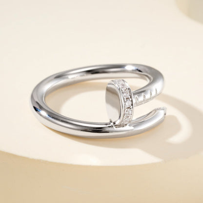 [Amore Jewels]JUSTE RING 2.6MM HALF DIAMOND
