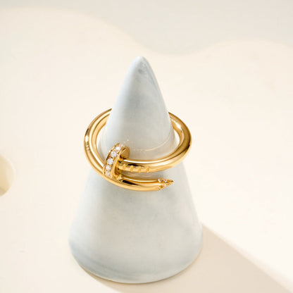 [Amore Jewels]JUSTE RING 2.6MM HALF DIAMOND