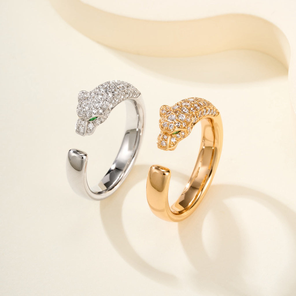 [Amore Jewels]PANTHERE HALF DIAMOND SMALL RING