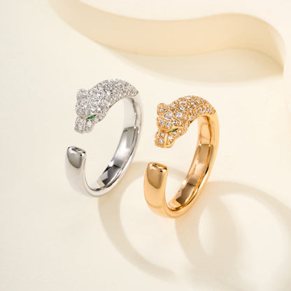 [Amore Jewels]PANTHERE HALF DIAMOND SMALL RING