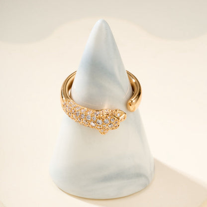 [Amore Jewels]PANTHERE HALF DIAMOND SMALL RING