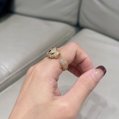 [Amore Jewels]PANTHERE SPOTTED FULL DIAMOND MEDIUM RING